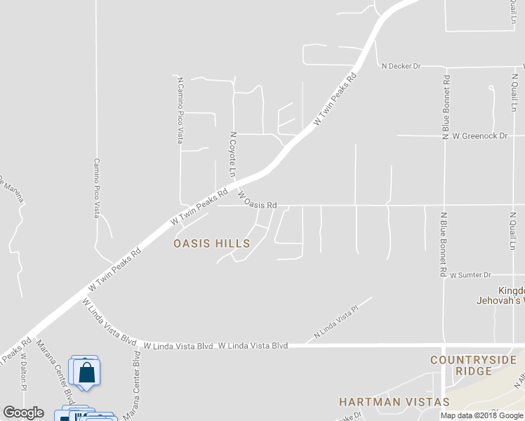 map of restaurants, bars, coffee shops, grocery stores, and more near 9982 North Crook Lane in Tucson