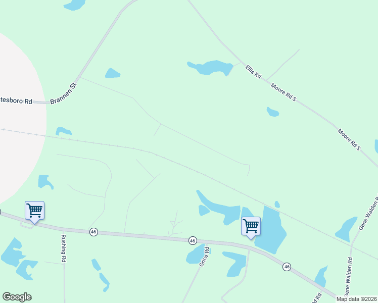 map of restaurants, bars, coffee shops, grocery stores, and more near 152 Creekside Manor Road in Metter