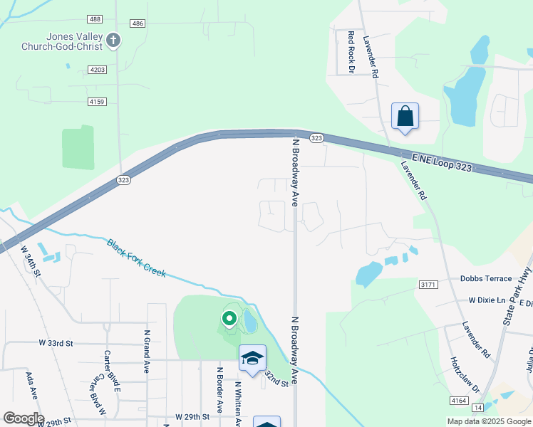 map of restaurants, bars, coffee shops, grocery stores, and more near 3650 North Broadway Avenue in Tyler