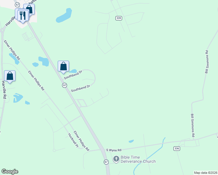 map of restaurants, bars, coffee shops, grocery stores, and more near 251 Sawgrass Trail in Statesboro