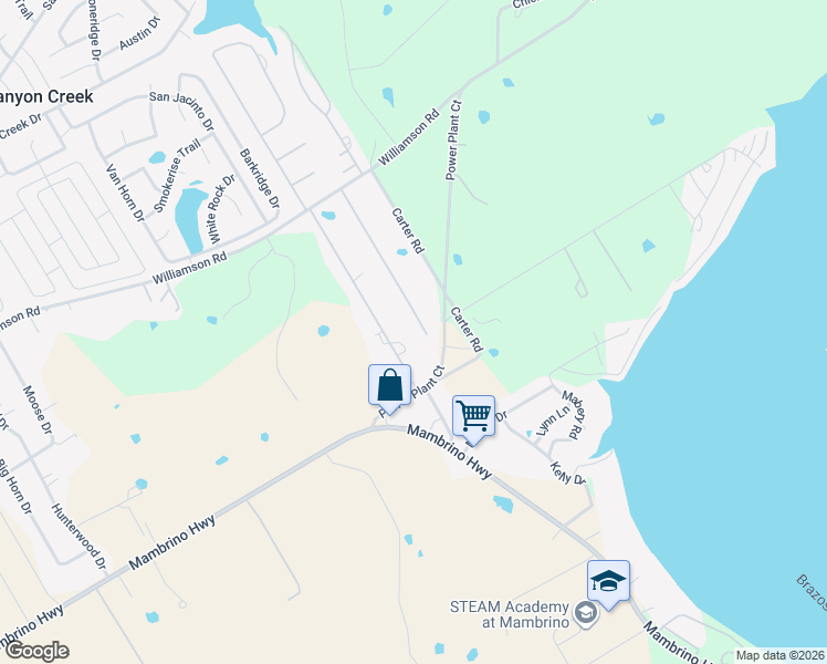 map of restaurants, bars, coffee shops, grocery stores, and more near 6207 South Lakeside Hills Court in Granbury