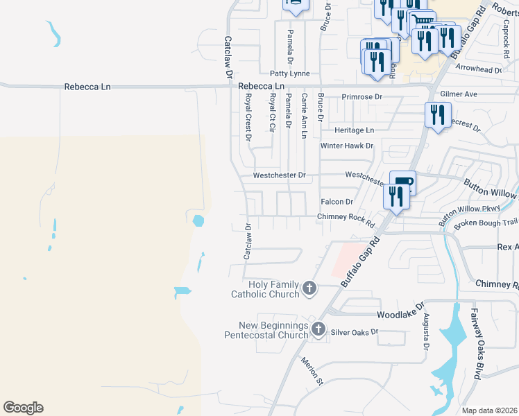 map of restaurants, bars, coffee shops, grocery stores, and more near 4902 Catclaw Drive in Abilene