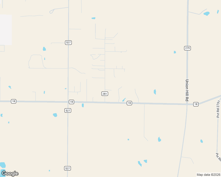 map of restaurants, bars, coffee shops, grocery stores, and more near 2925 County Road 281 in Baird