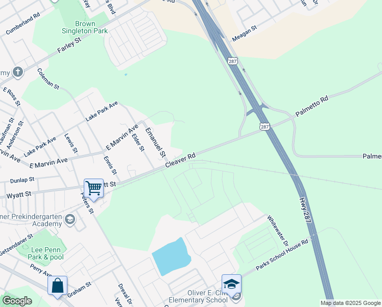 map of restaurants, bars, coffee shops, grocery stores, and more near 1619 Cleaver Road in Waxahachie