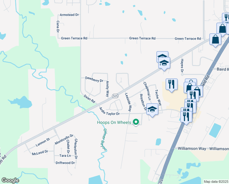 map of restaurants, bars, coffee shops, grocery stores, and more near 3314 Colquitt Road in Shreveport