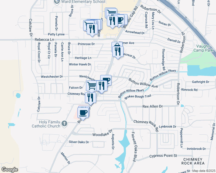 map of restaurants, bars, coffee shops, grocery stores, and more near 4934 Greenslope Drive in Abilene