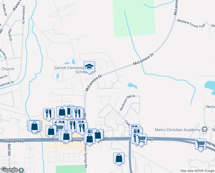 map of restaurants, bars, coffee shops, grocery stores, and more near 509 McGregor Court in Montgomery