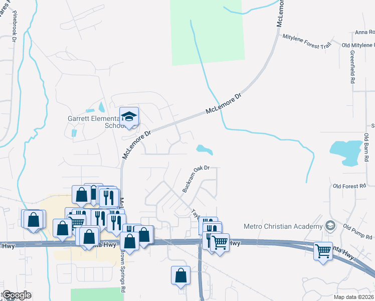 map of restaurants, bars, coffee shops, grocery stores, and more near 6904 Mayfield Mews in Montgomery