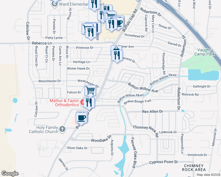 map of restaurants, bars, coffee shops, grocery stores, and more near 4934 Greenslope Drive in Abilene