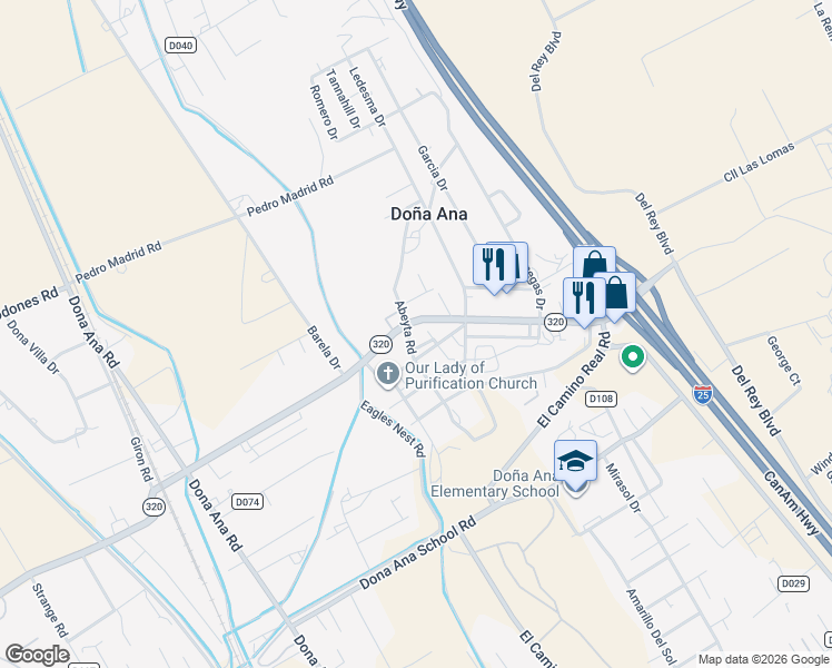 map of restaurants, bars, coffee shops, grocery stores, and more near 100-206 Thorpe Road in Las Cruces