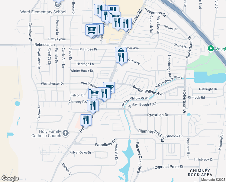 map of restaurants, bars, coffee shops, grocery stores, and more near 4934 Greenslope Drive in Abilene