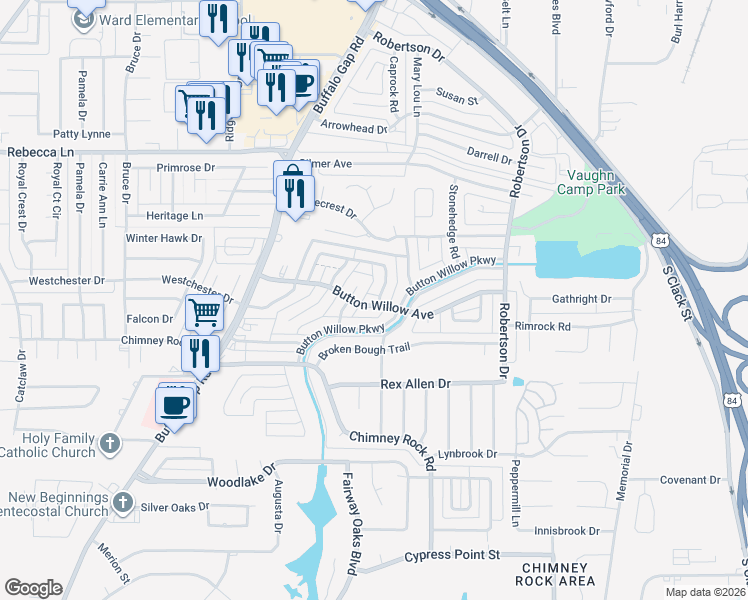 map of restaurants, bars, coffee shops, grocery stores, and more near 2702 Arlington Avenue in Abilene