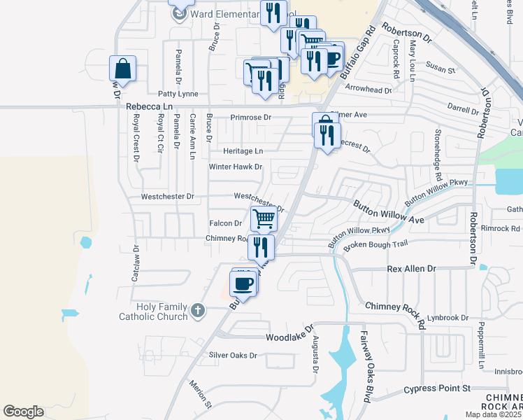 map of restaurants, bars, coffee shops, grocery stores, and more near 4810 Circle 20 in Abilene