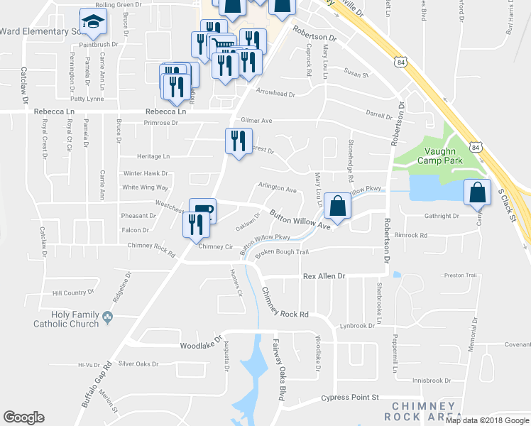 map of restaurants, bars, coffee shops, grocery stores, and more near 4917 Oaklawn Drive in Abilene
