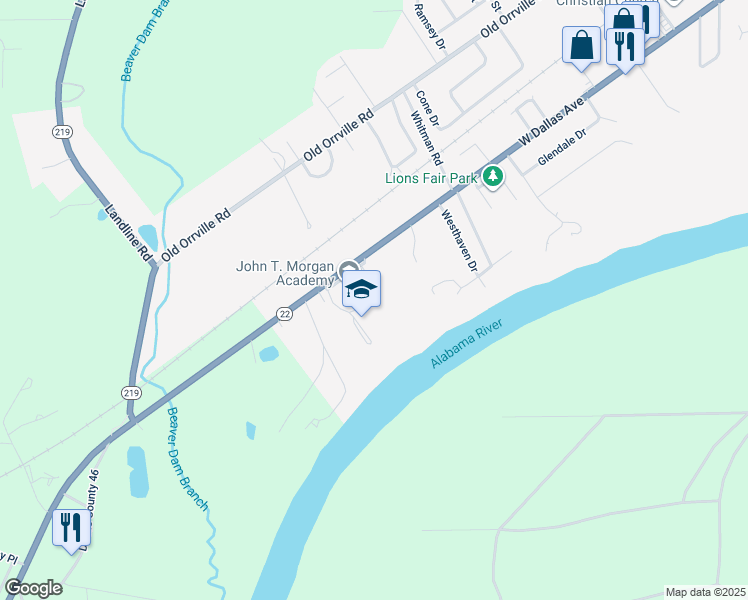 map of restaurants, bars, coffee shops, grocery stores, and more near 2901 West Dallas Avenue in Selma