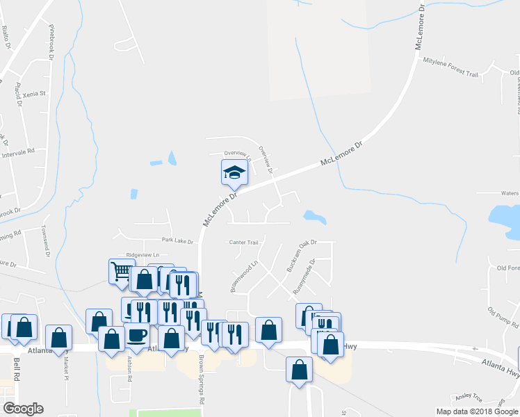 map of restaurants, bars, coffee shops, grocery stores, and more near 509 McGregor Ct in Montgomery