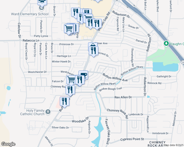 map of restaurants, bars, coffee shops, grocery stores, and more near 3101 Button Willow Avenue in Abilene