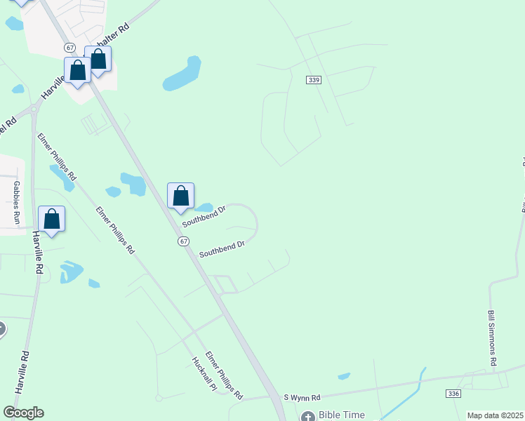map of restaurants, bars, coffee shops, grocery stores, and more near 1122B Southbend Drive in Statesboro