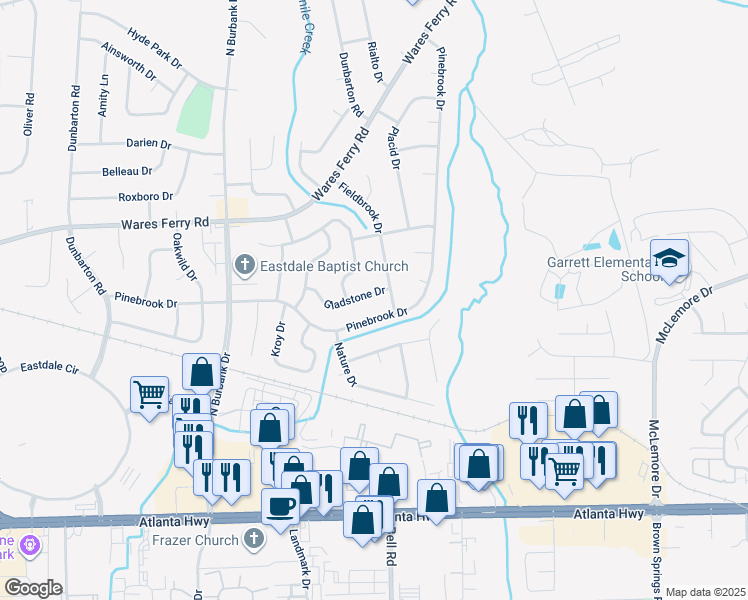 map of restaurants, bars, coffee shops, grocery stores, and more near in Montgomery