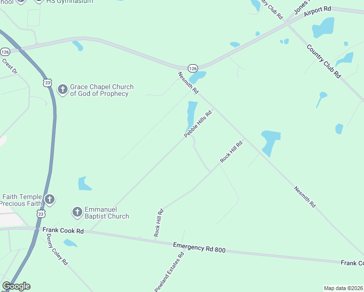 map of restaurants, bars, coffee shops, grocery stores, and more near 228 Pebble Hills Road in Cochran