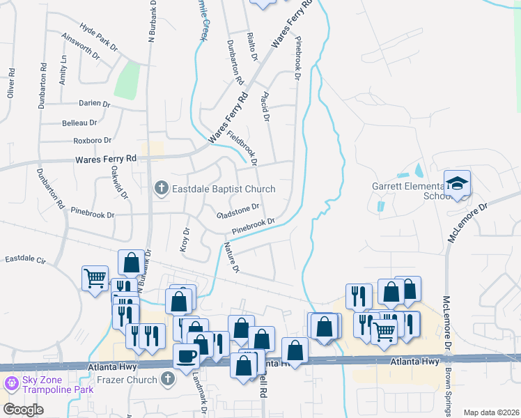 map of restaurants, bars, coffee shops, grocery stores, and more near in Montgomery