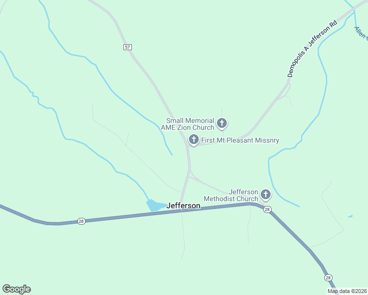 map of restaurants, bars, coffee shops, grocery stores, and more near 343 County Road 57 in Demopolis
