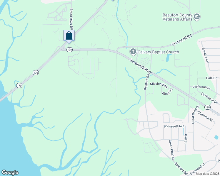 map of restaurants, bars, coffee shops, grocery stores, and more near 40 Scipio Road in Beaufort