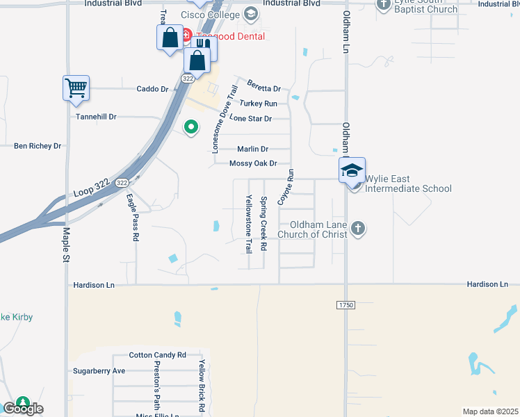 map of restaurants, bars, coffee shops, grocery stores, and more near 4902 Spring Creek Road in Abilene