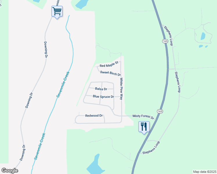 map of restaurants, bars, coffee shops, grocery stores, and more near 41 Red Maple Drive in Phenix City