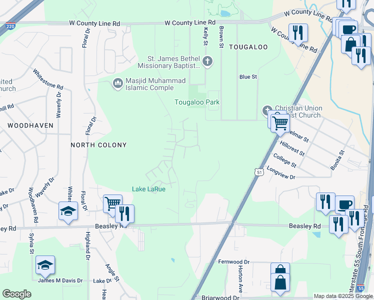 map of restaurants, bars, coffee shops, grocery stores, and more near 753 Glencross Dr in Jackson