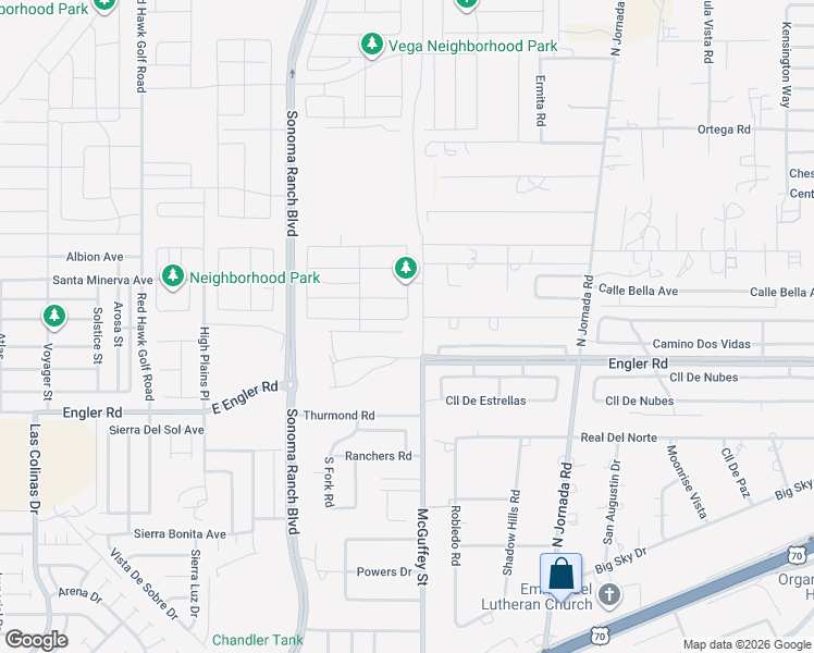 map of restaurants, bars, coffee shops, grocery stores, and more near 4200-4498 Northgate Road in Las Cruces