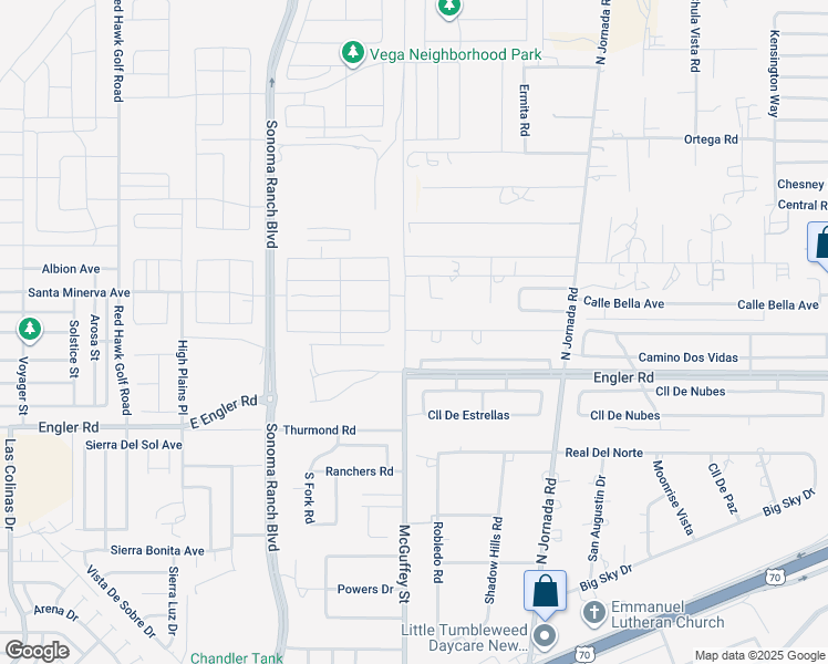 map of restaurants, bars, coffee shops, grocery stores, and more near 5400 McGuffey Street in Las Cruces