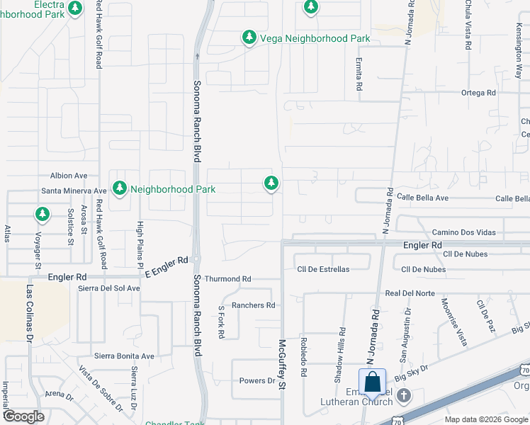 map of restaurants, bars, coffee shops, grocery stores, and more near 4200-4498 Northgate Road in Las Cruces