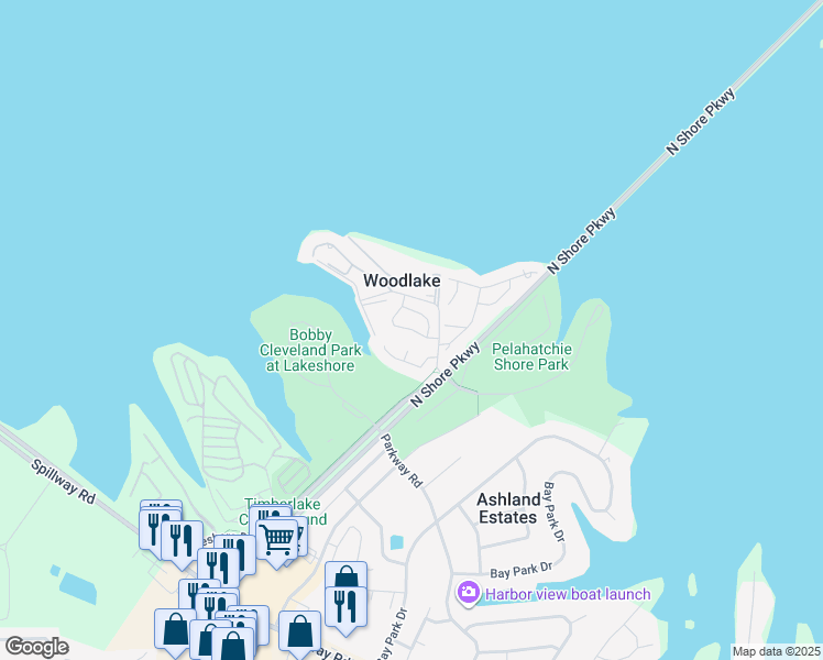 map of restaurants, bars, coffee shops, grocery stores, and more near 771 Harbor Ridge Drive in Brandon