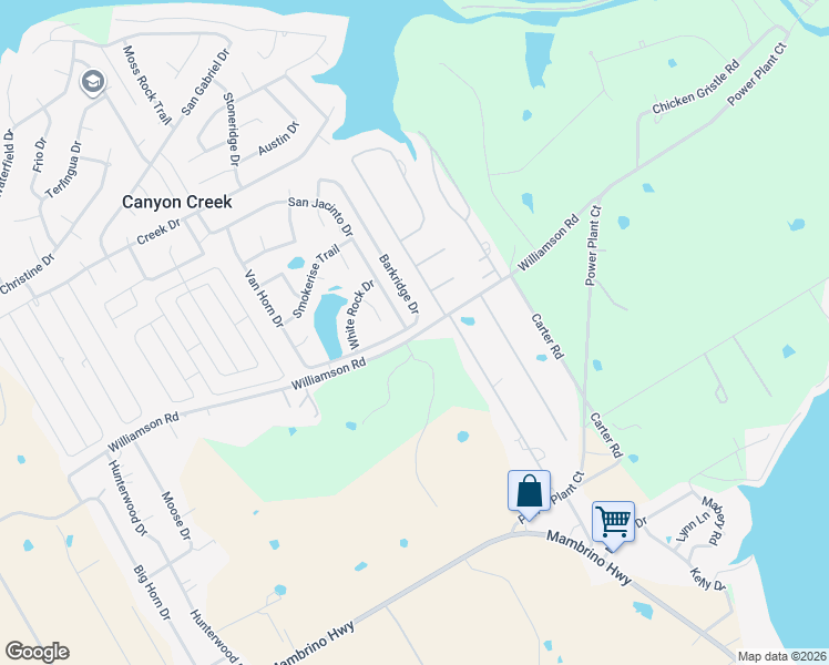 map of restaurants, bars, coffee shops, grocery stores, and more near 5807 Barkridge Drive in Granbury