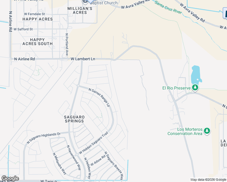 map of restaurants, bars, coffee shops, grocery stores, and more near 8703 West Lambert Lane in Marana