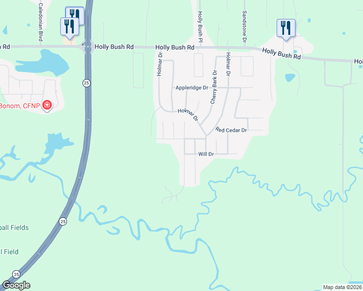 map of restaurants, bars, coffee shops, grocery stores, and more near 901 Frisky Drive in Brandon