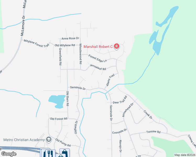 map of restaurants, bars, coffee shops, grocery stores, and more near 401 Forest Trail Ct in Montgomery