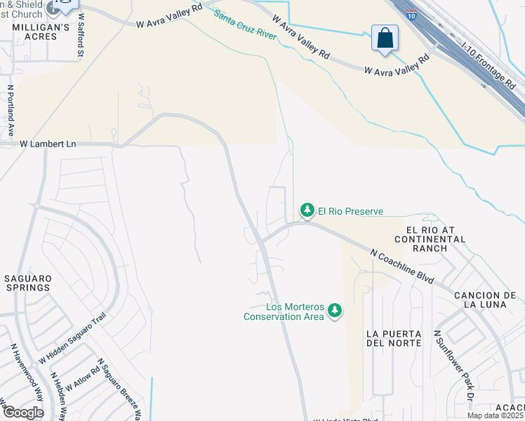 map of restaurants, bars, coffee shops, grocery stores, and more near 10207 North Onyx Moon Drive in Tucson