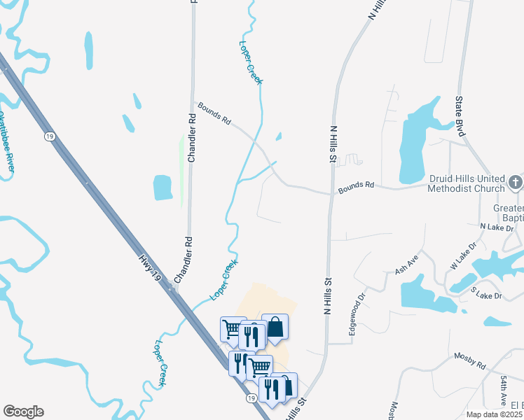 map of restaurants, bars, coffee shops, grocery stores, and more near 3402 69th Avenue in Meridian