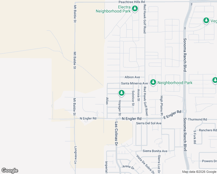 map of restaurants, bars, coffee shops, grocery stores, and more near 3652 Santa Minerva Avenue in Las Cruces