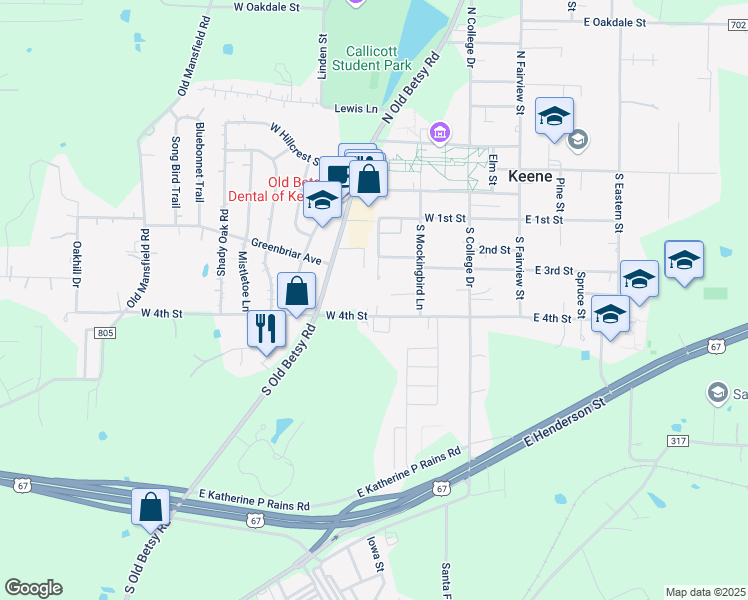 map of restaurants, bars, coffee shops, grocery stores, and more near 216 W 4th St in Keene