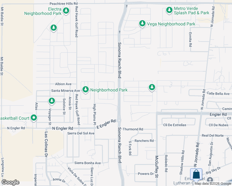 map of restaurants, bars, coffee shops, grocery stores, and more near Sonoma Ranch Boulevard in Las Cruces