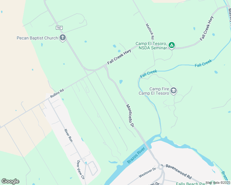 map of restaurants, bars, coffee shops, grocery stores, and more near 7900 Monticello Drive in Granbury