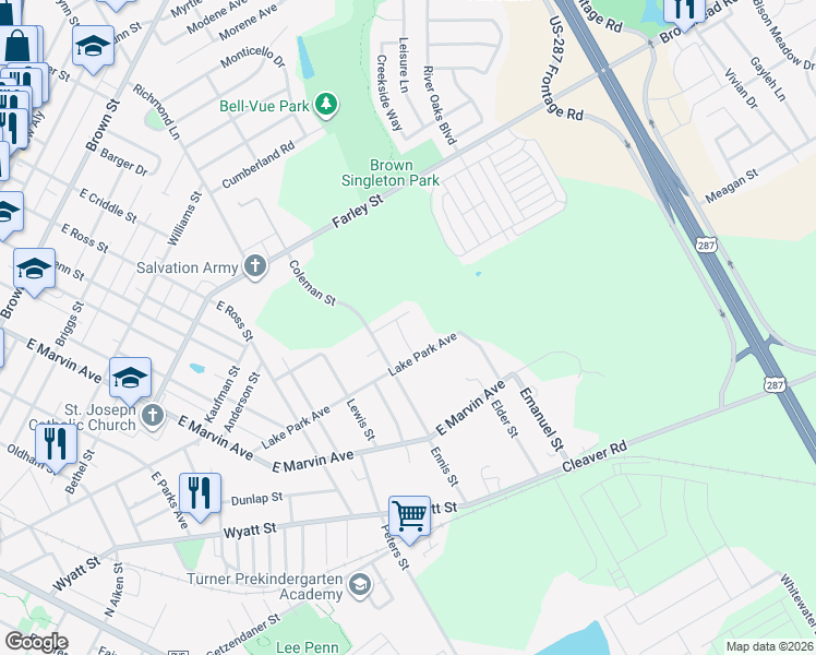 map of restaurants, bars, coffee shops, grocery stores, and more near 110 Jolly Way in Waxahachie