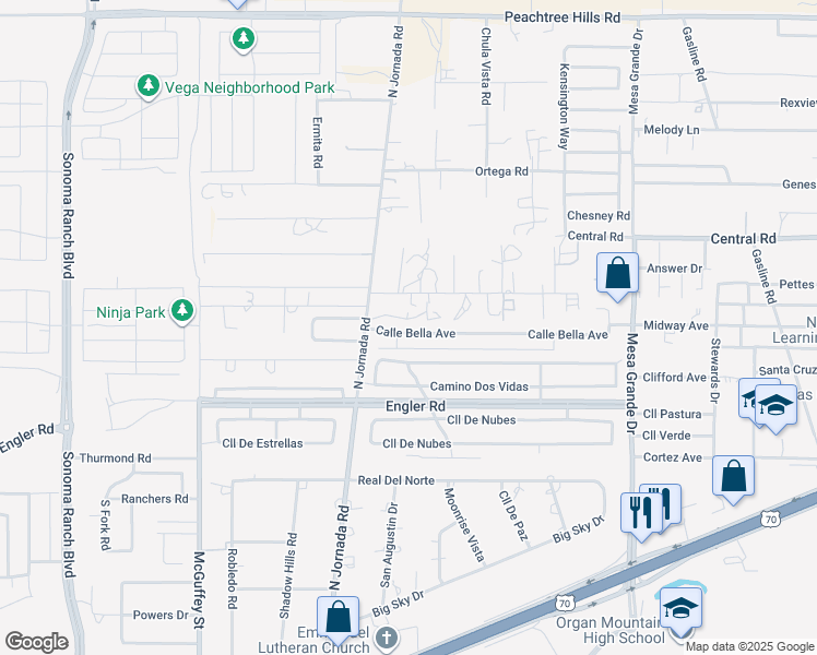 map of restaurants, bars, coffee shops, grocery stores, and more near 4811 Calle Bella Avenue in Las Cruces