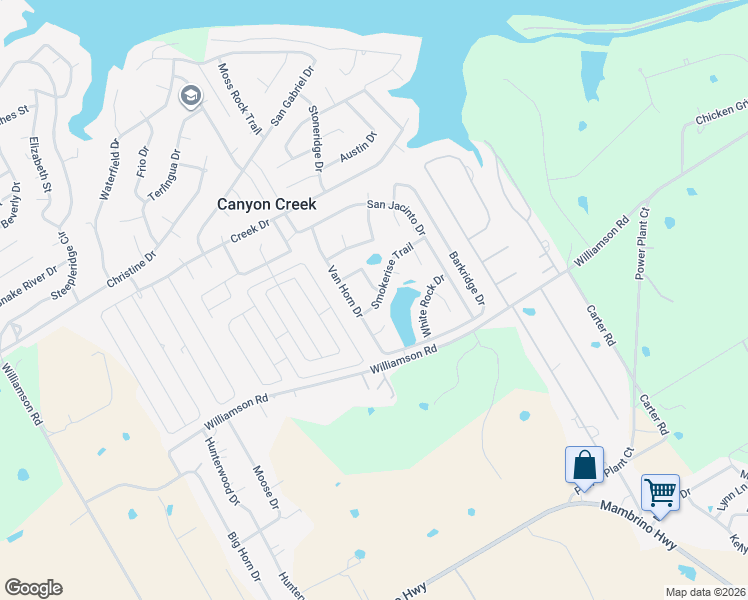 map of restaurants, bars, coffee shops, grocery stores, and more near 2515 Smokerise Trail in Granbury
