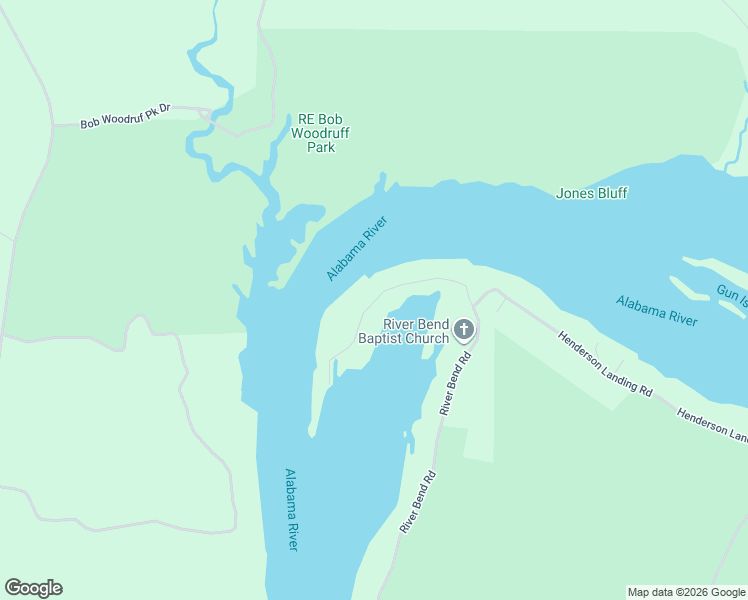 map of restaurants, bars, coffee shops, grocery stores, and more near River Bend Road in Lowndesboro