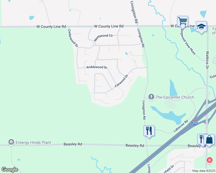 map of restaurants, bars, coffee shops, grocery stores, and more near 6207 Tanglewood Drive in Jackson