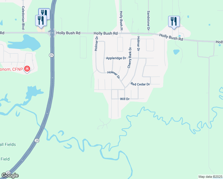 map of restaurants, bars, coffee shops, grocery stores, and more near 901 Frisky Drive in Brandon